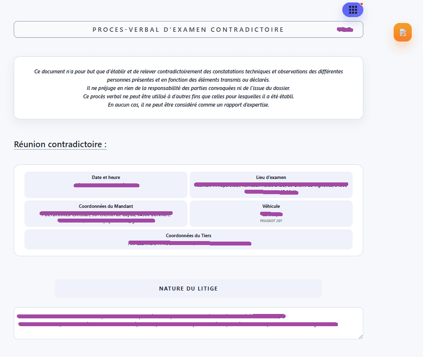Création d'une mission d'examen contradictoire